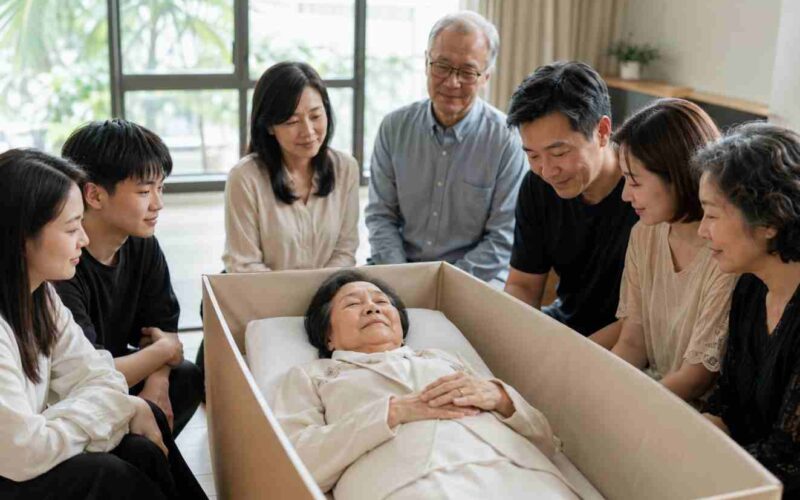 Dentro una bara di cartone ancor prima di morire: a Hong Kong l’ultimo addio diventa una prova di civiltà