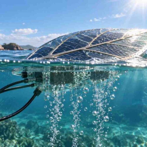 Una foglia artificiale produce idrogeno dal mare e abbatte l’inquinamento con la luce solare
